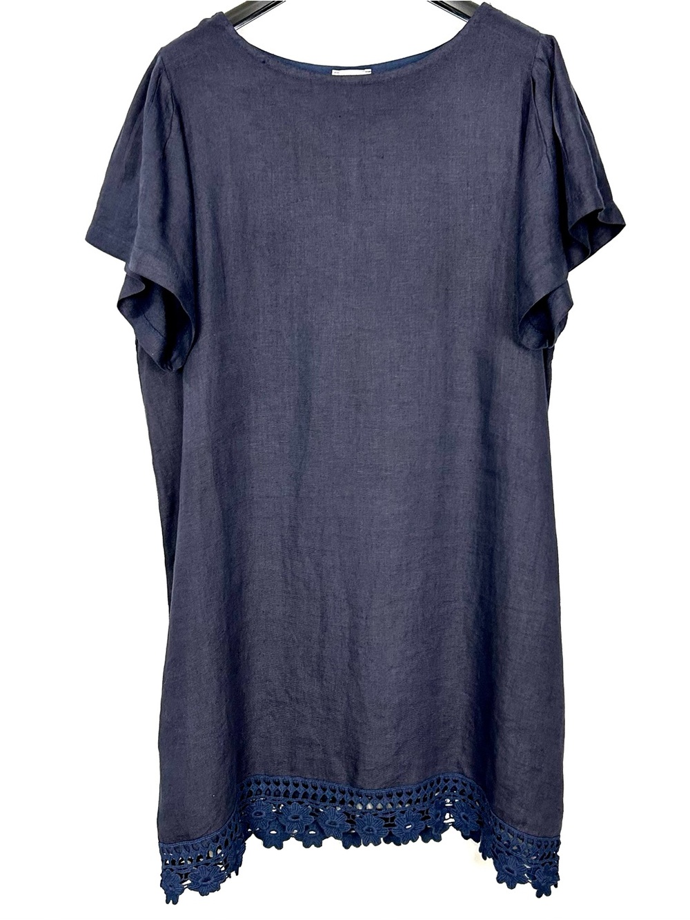 Bellambra Crochet Trim Linen Dress Women’s Size 2X Lightweight Lagenlook Boho